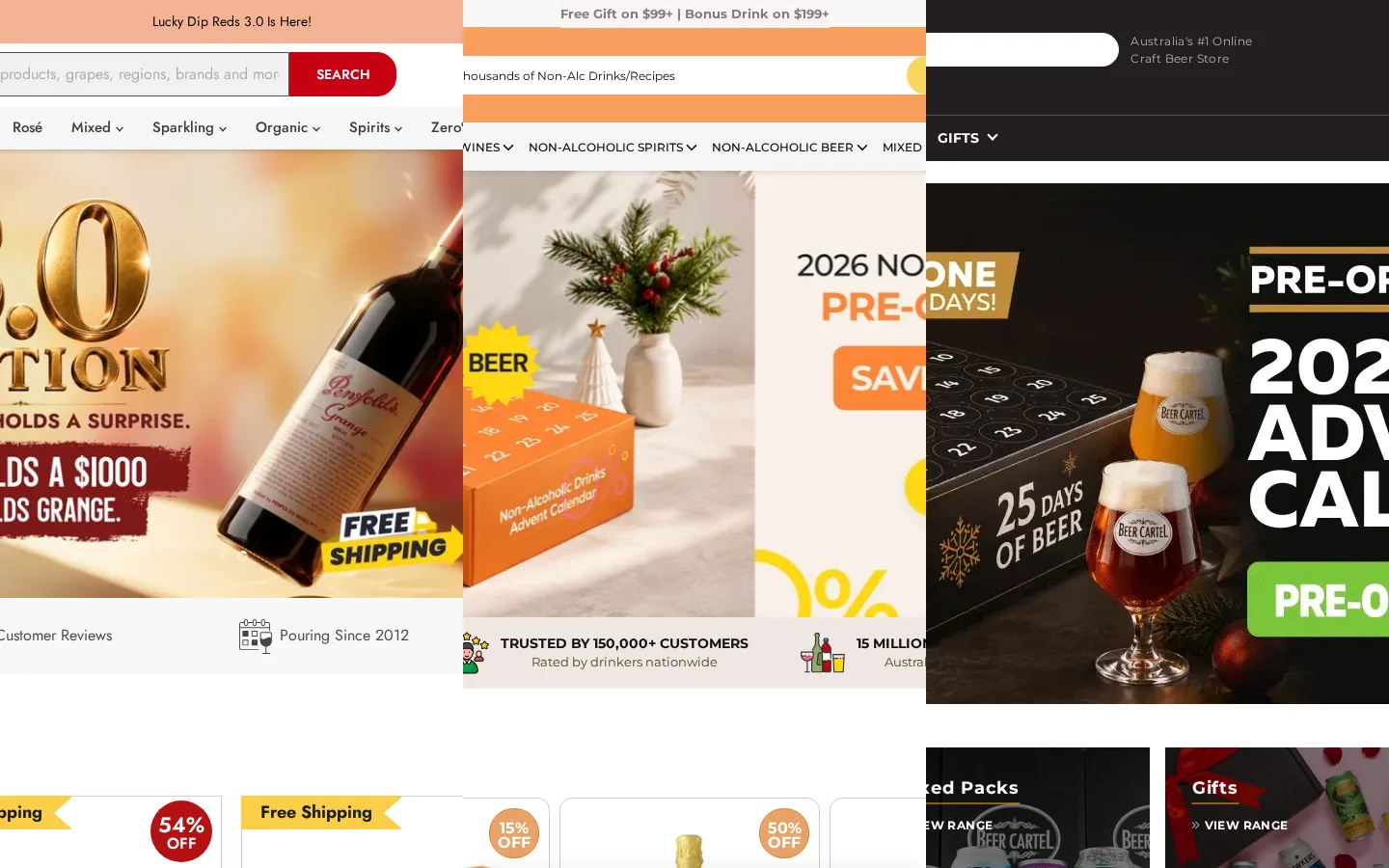 Just Wines, Sans Drinks and Beer Cartel ecommerce websites